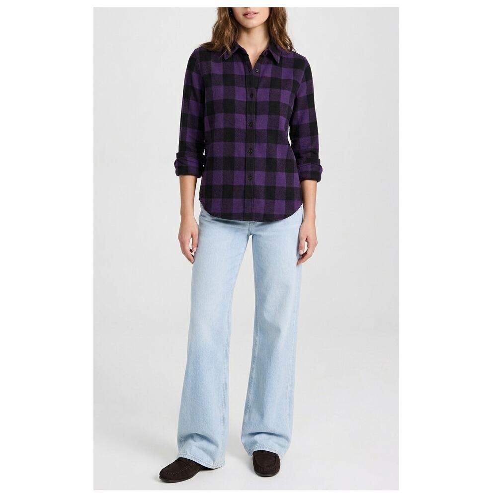 Tuckernuck Flannel Shirt Large Purple Black Buffalo Check Plaid Western Yoke NWT - Picture 14 of 15